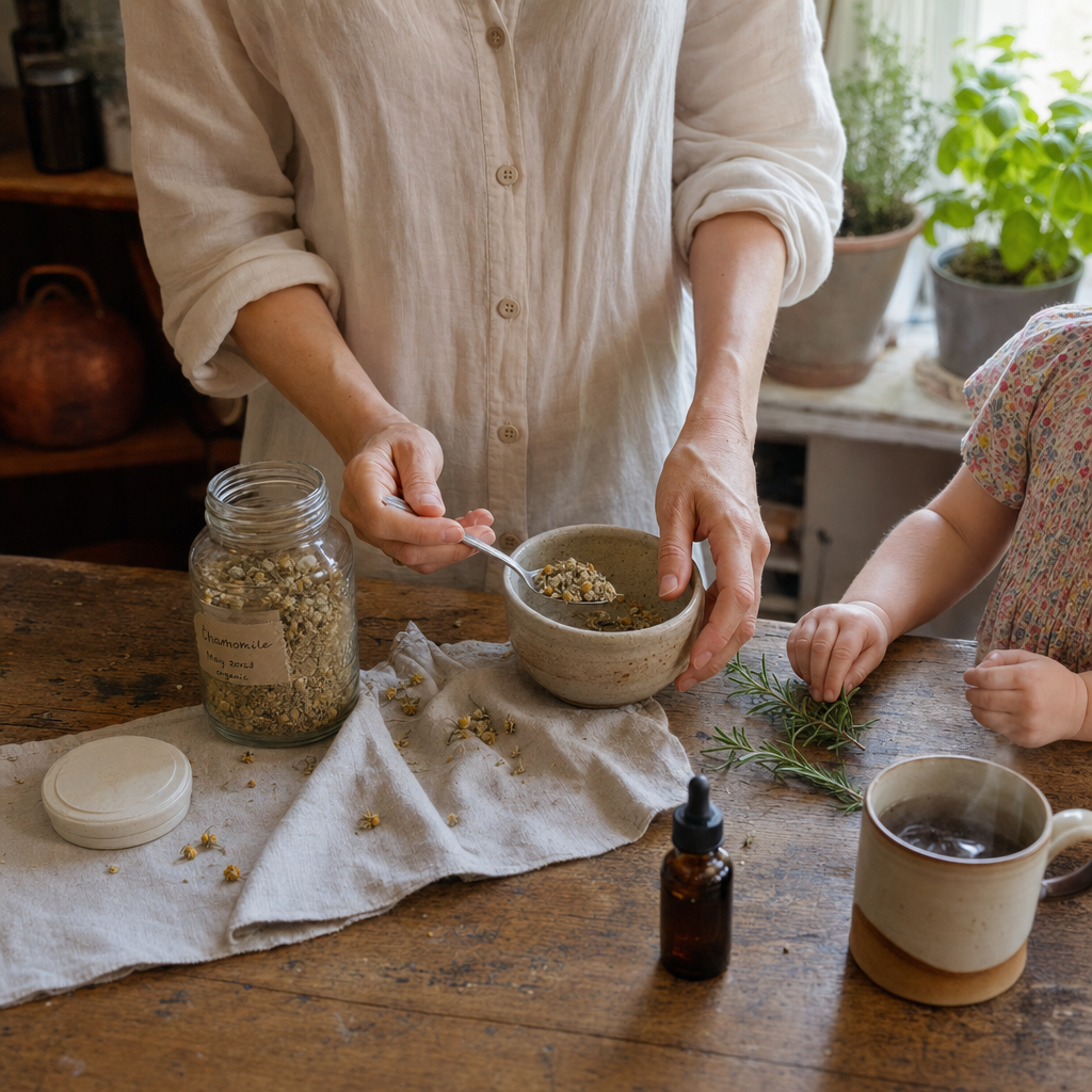 The Mother's Guide to Home Herbal Practices: Building Wellness Routines That Actually Work botanical guide image