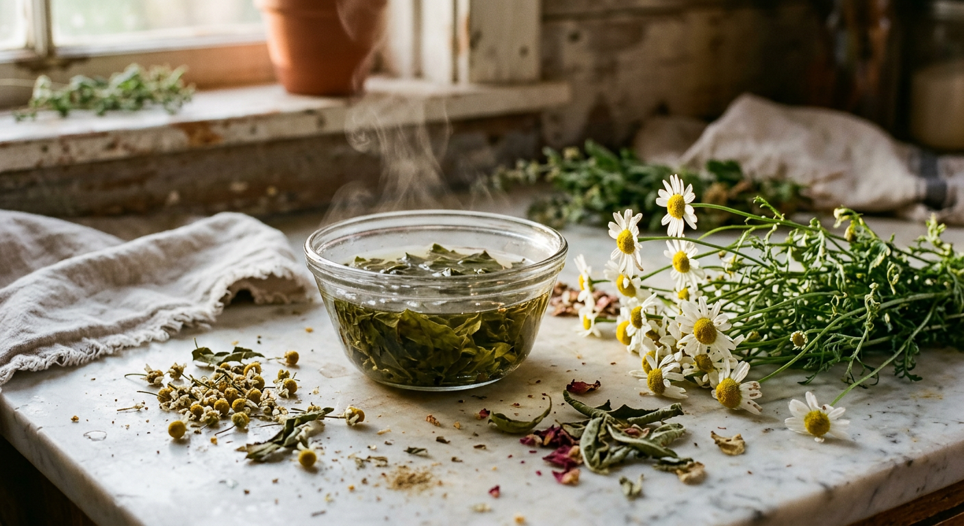 Green Tea EGCG and Plant Antioxidants in Natural Skincare: Evidence, Benefits, and DIY Chamomile Toner Recipe botanical guide image